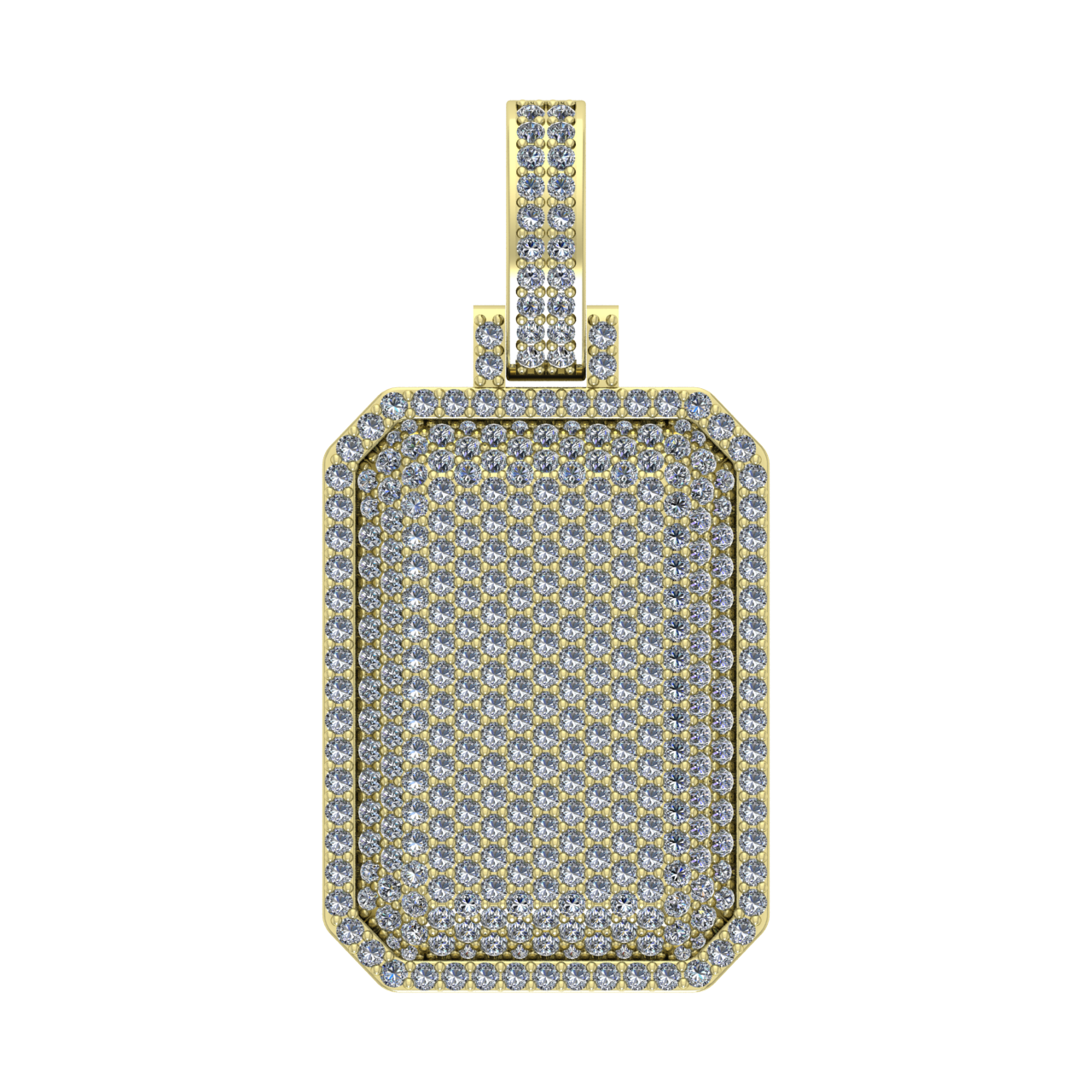 HIP-HOP DOG TAG  DIAMONDS  PENDANT